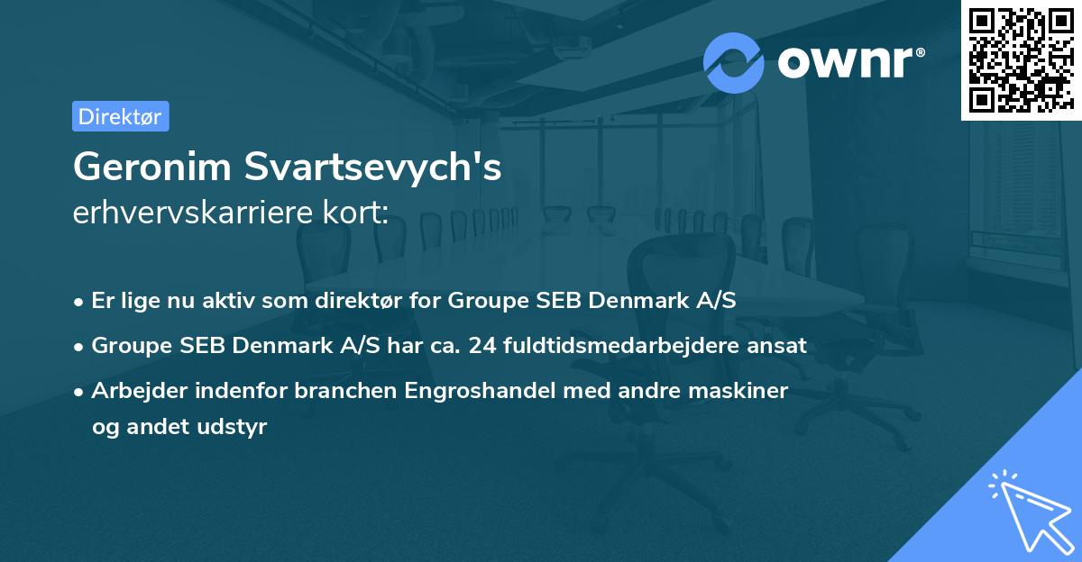 Geronim Svartsevych's erhvervskarriere kort