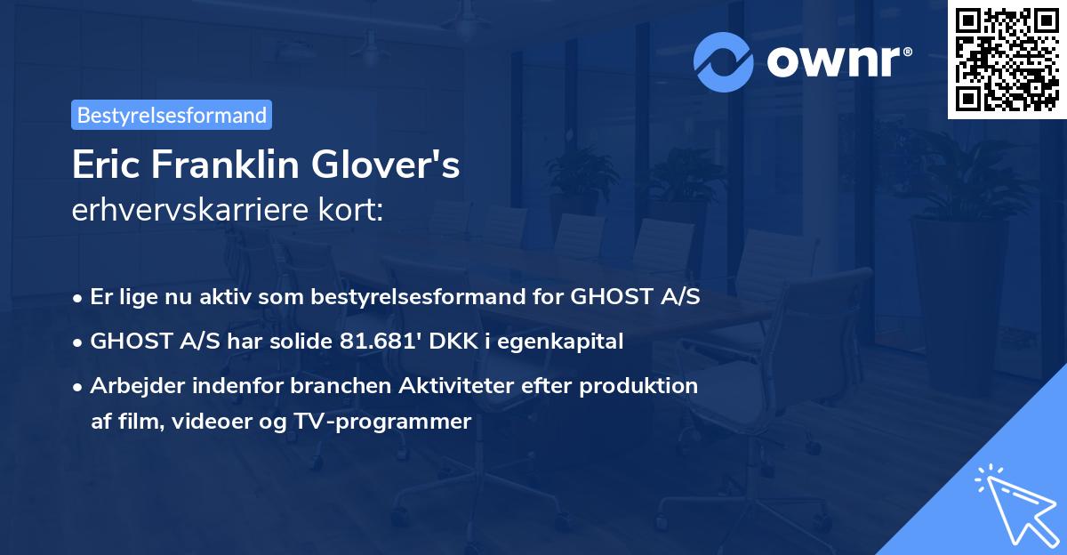Eric Franklin Glover's erhvervskarriere kort
