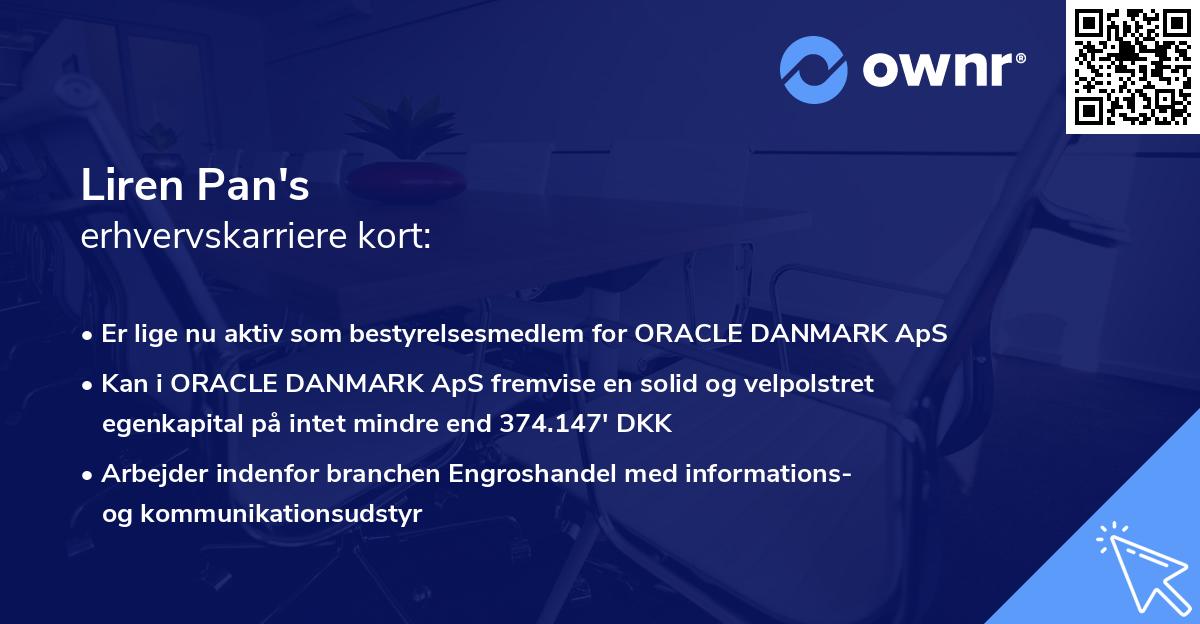 Liren Pan's erhvervskarriere kort
