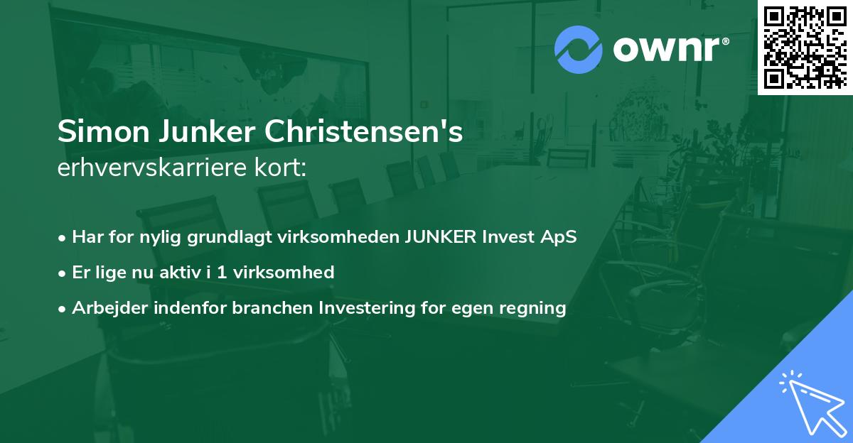 Simon Junker Christensen's erhvervskarriere kort