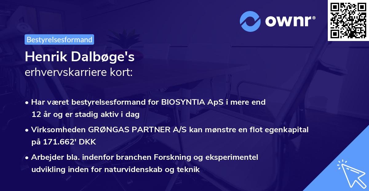 Henrik Dalbøge's erhvervskarriere kort