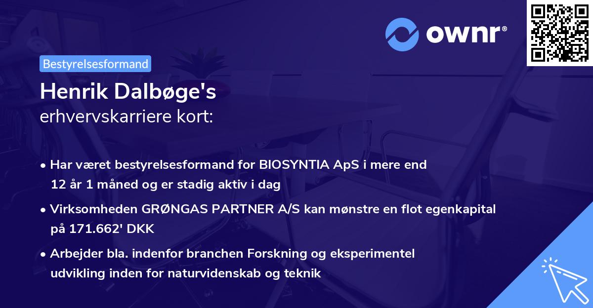 Henrik Dalbøge's erhvervskarriere kort