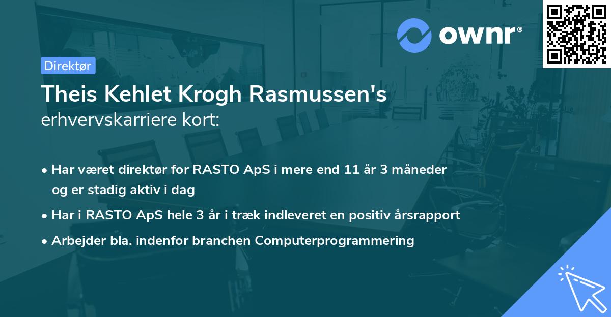 Theis Kehlet Krogh Rasmussen's erhvervskarriere kort
