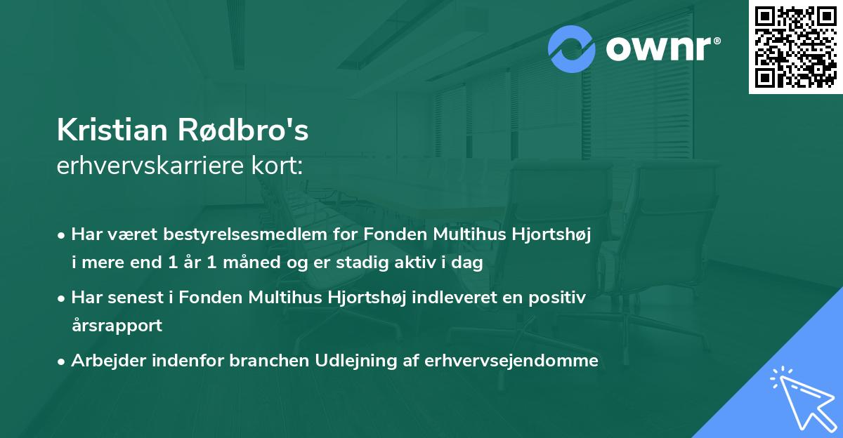 Kristian Rødbro's erhvervskarriere kort
