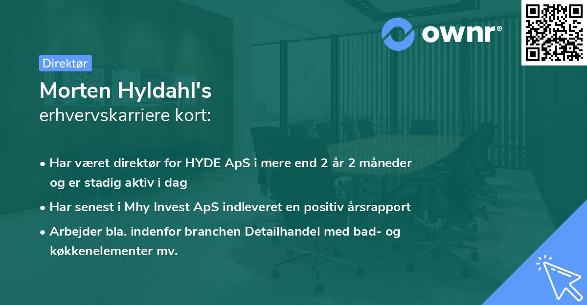 Morten Hyldahl's erhvervskarriere kort