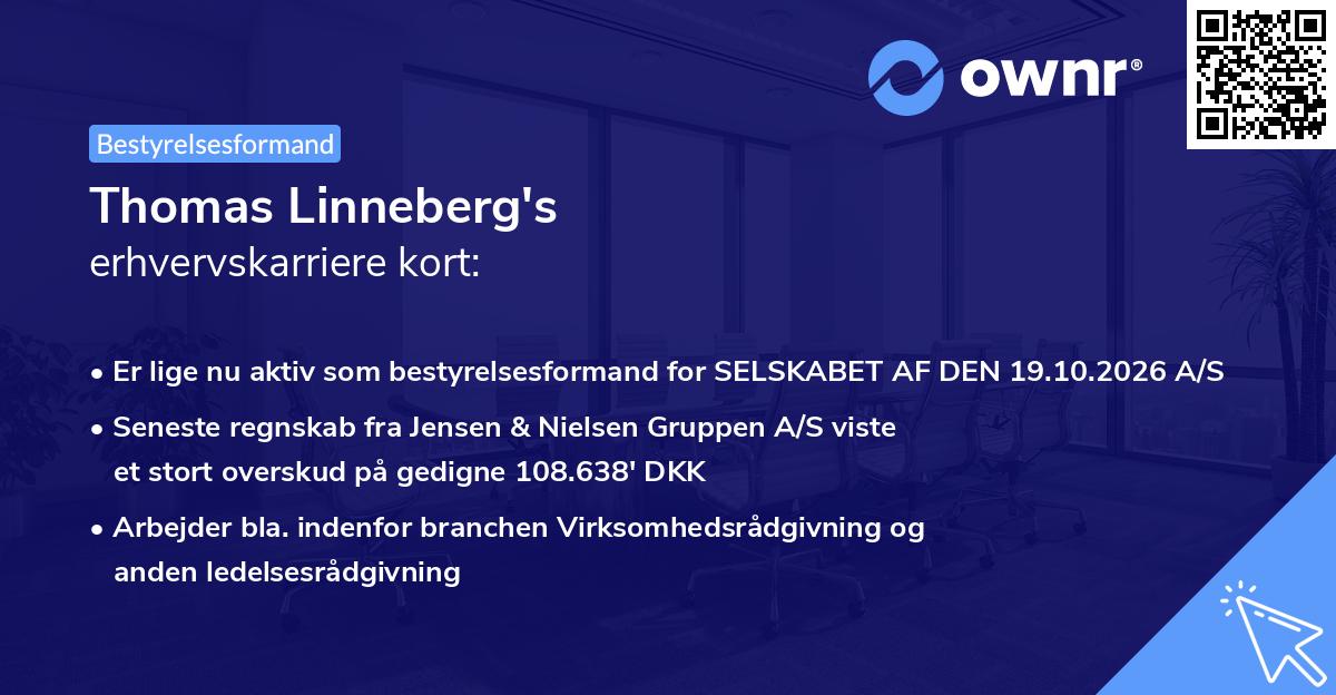 Thomas Linneberg's erhvervskarriere kort