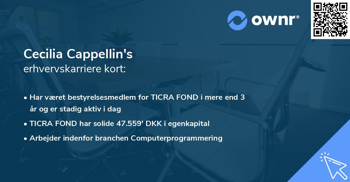 Cecilia Cappellin's erhvervskarriere kort