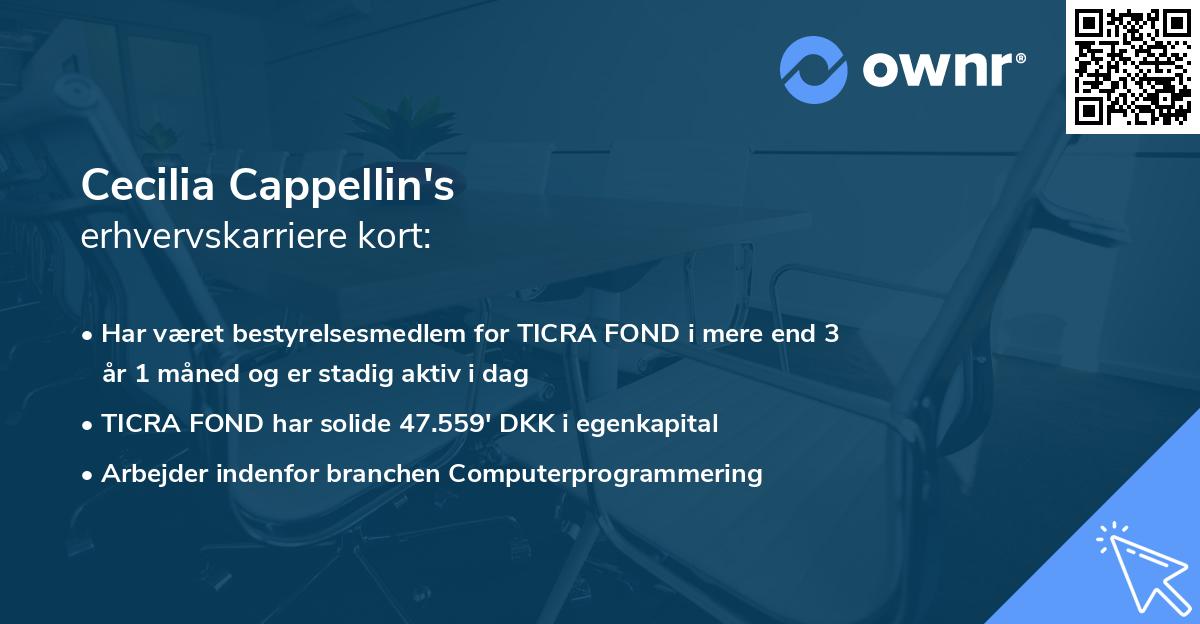 Cecilia Cappellin's erhvervskarriere kort