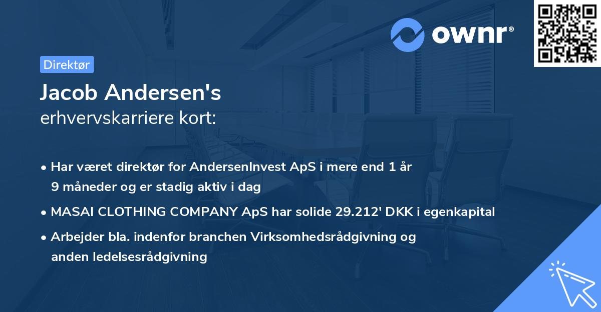 Jacob Andersen's erhvervskarriere kort