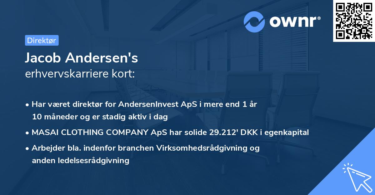 Jacob Andersen's erhvervskarriere kort