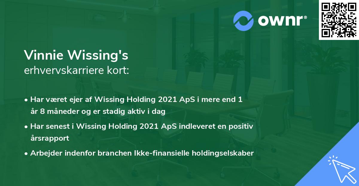 Vinnie Wissing's erhvervskarriere kort
