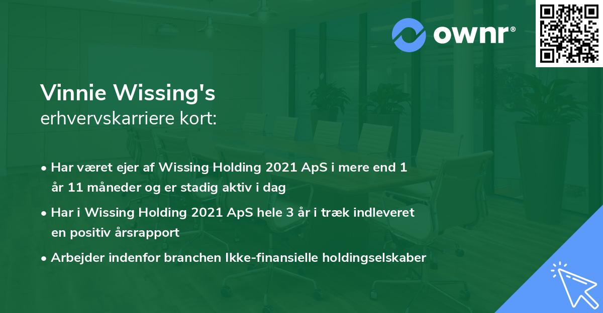 Vinnie Wissing's erhvervskarriere kort