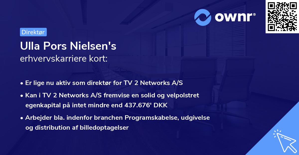 Ulla Pors Nielsen's erhvervskarriere kort