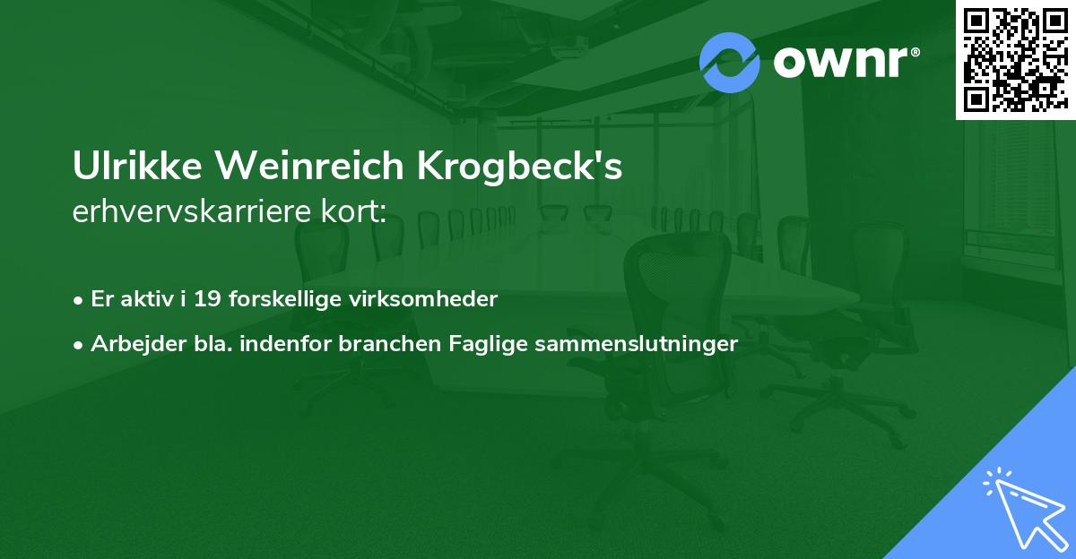 Ulrikke Weinreich Krogbeck's erhvervskarriere kort