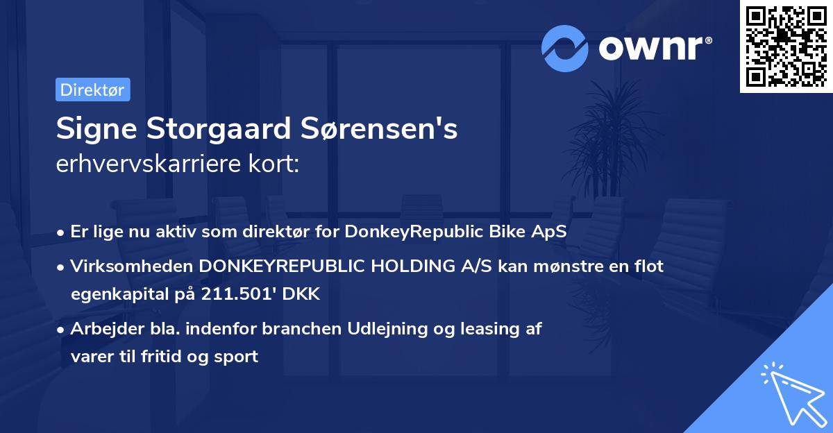 Signe Storgaard Sørensen's erhvervskarriere kort