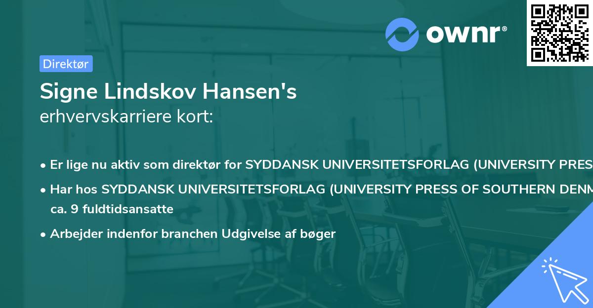 Signe Lindskov Hansen's erhvervskarriere kort