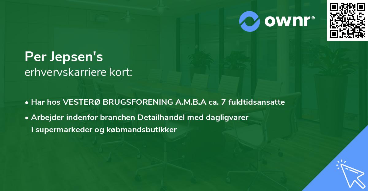 Per Jepsen's erhvervskarriere kort