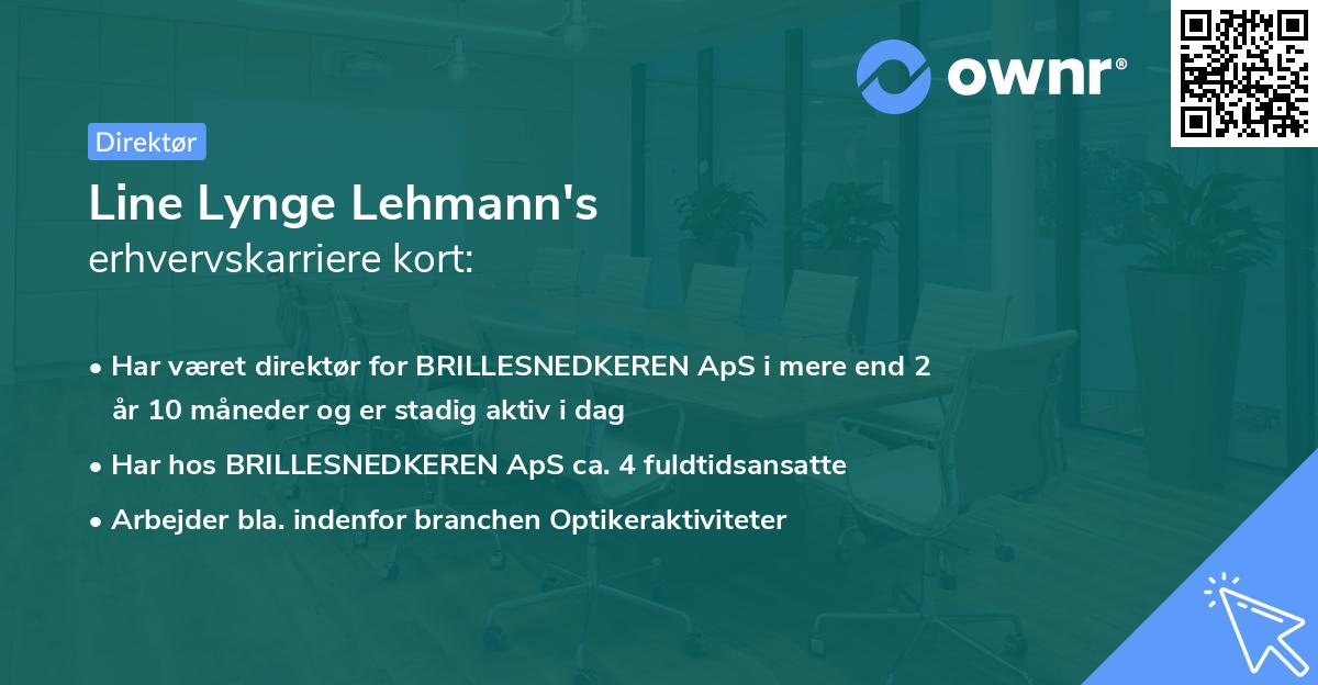 Line Lynge Lehmann's erhvervskarriere kort