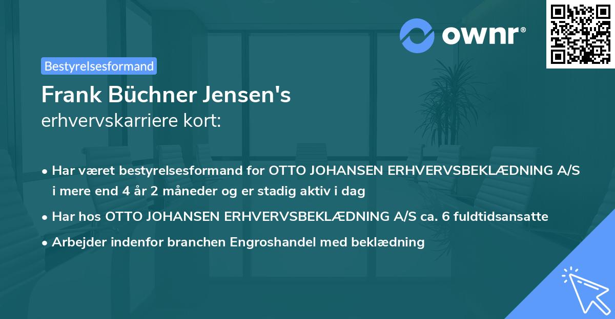 Frank Büchner Jensen's erhvervskarriere kort