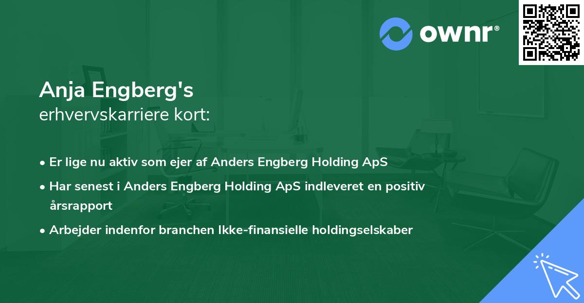 Anja Engberg's erhvervskarriere kort