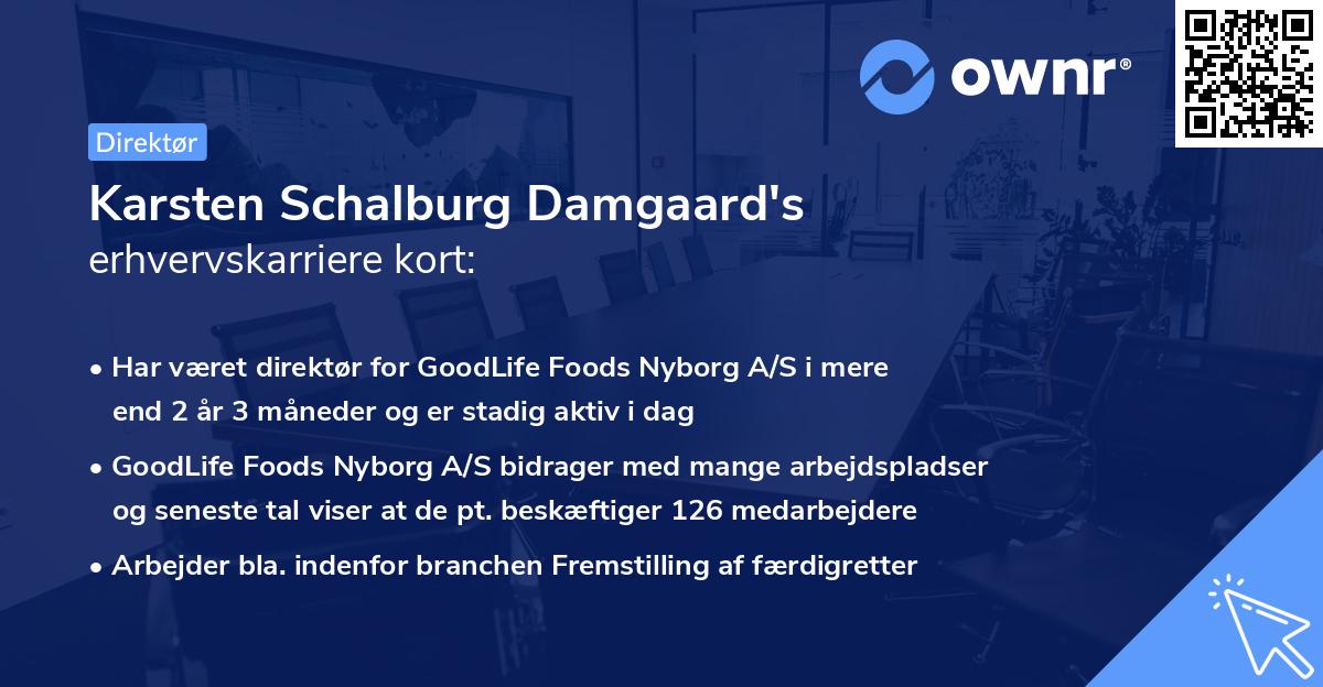 Karsten Schalburg Damgaard's erhvervskarriere kort