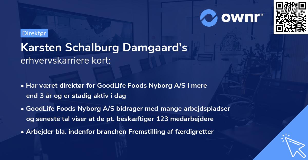 Karsten Schalburg Damgaard's erhvervskarriere kort