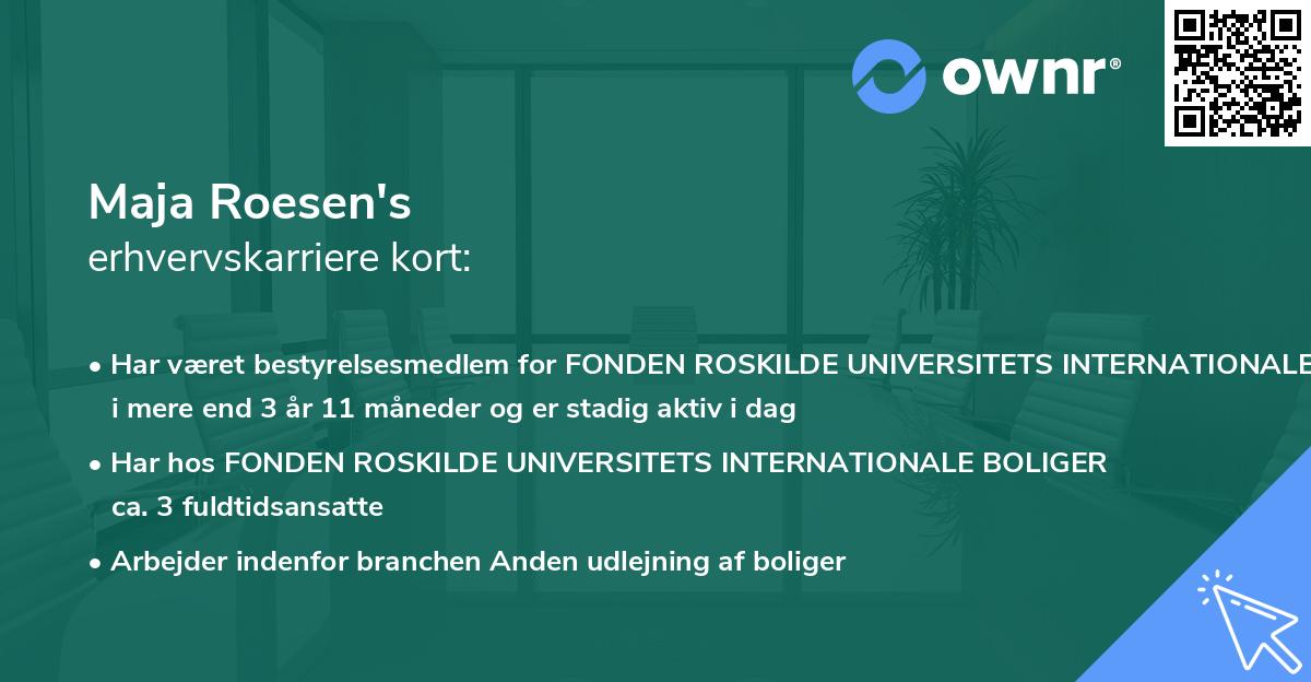 Maja Roesen's erhvervskarriere kort