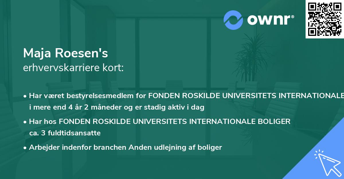 Maja Roesen's erhvervskarriere kort