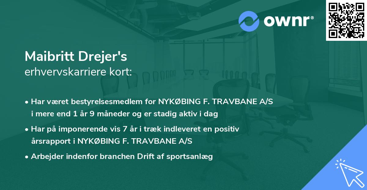 Maibritt Drejer's erhvervskarriere kort