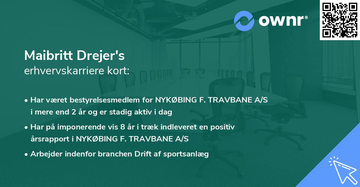 Maibritt Drejer's erhvervskarriere kort