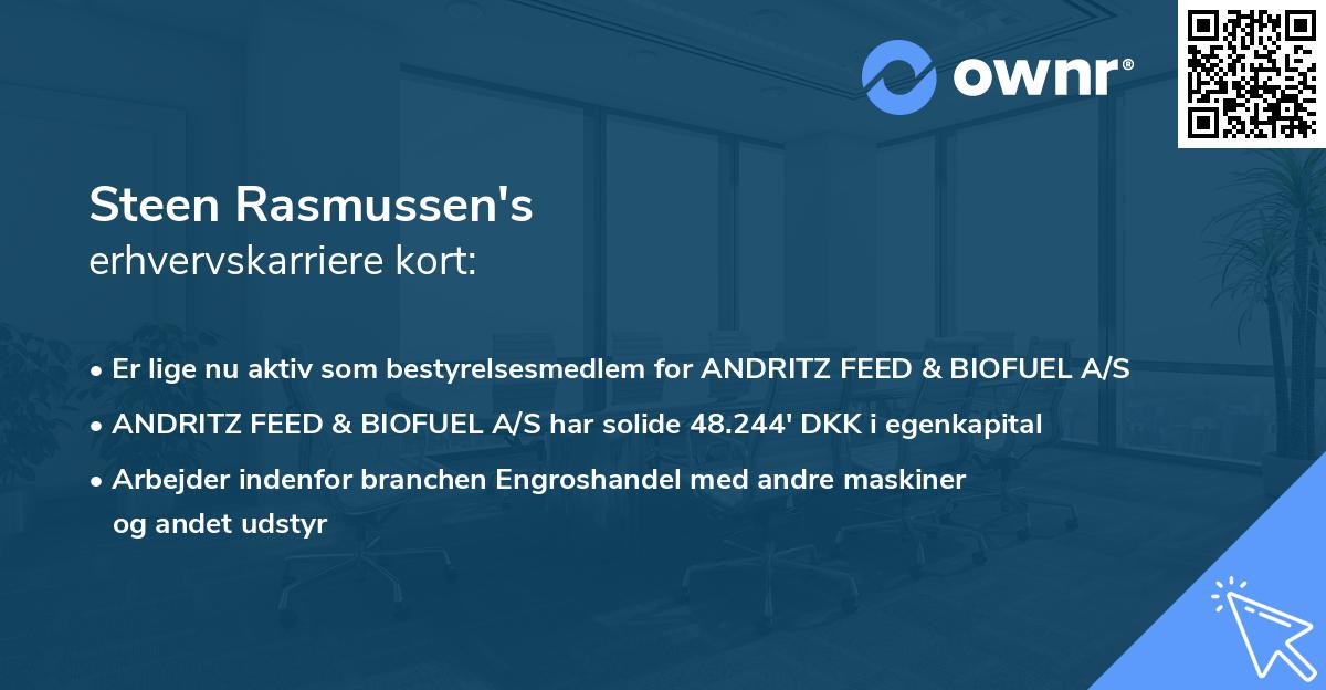 Steen Rasmussen's erhvervskarriere kort