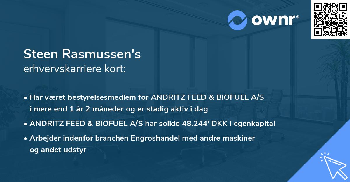 Steen Rasmussen's erhvervskarriere kort