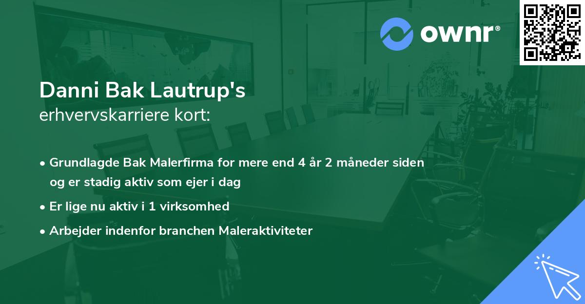 Danni Bak Lautrup's erhvervskarriere kort