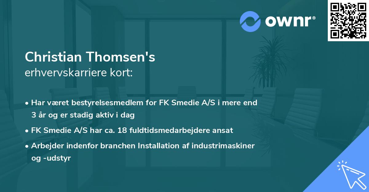 Christian Thomsen's erhvervskarriere kort