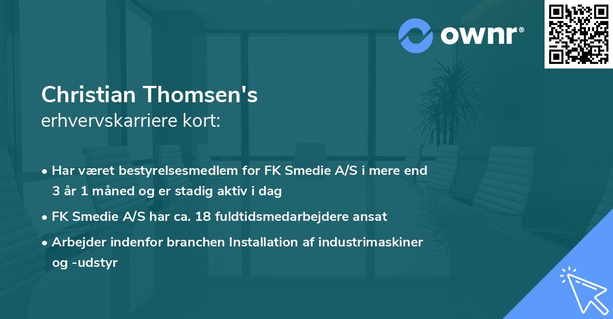 Christian Thomsen's erhvervskarriere kort