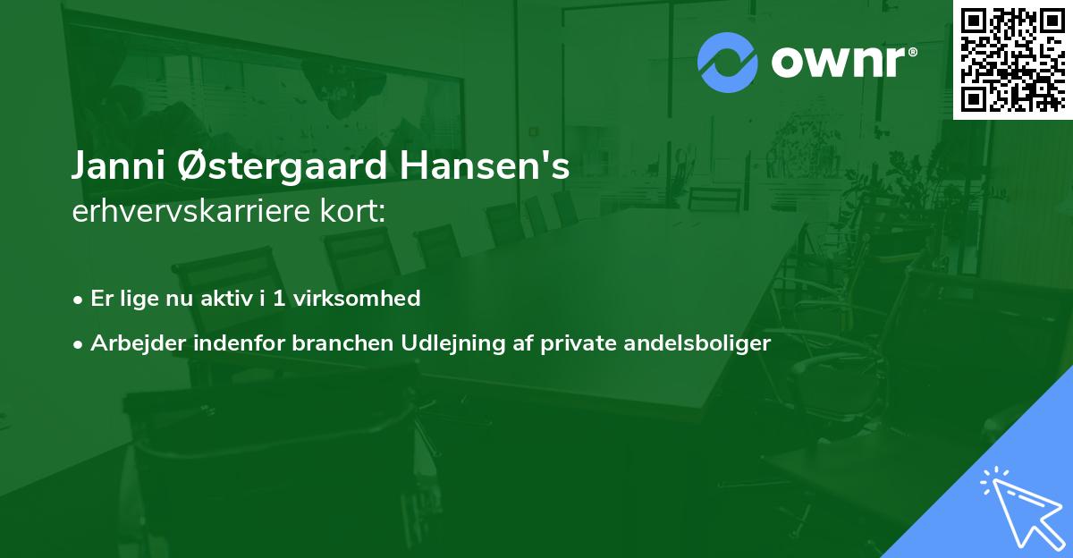 Janni Østergaard Hansen's erhvervskarriere kort