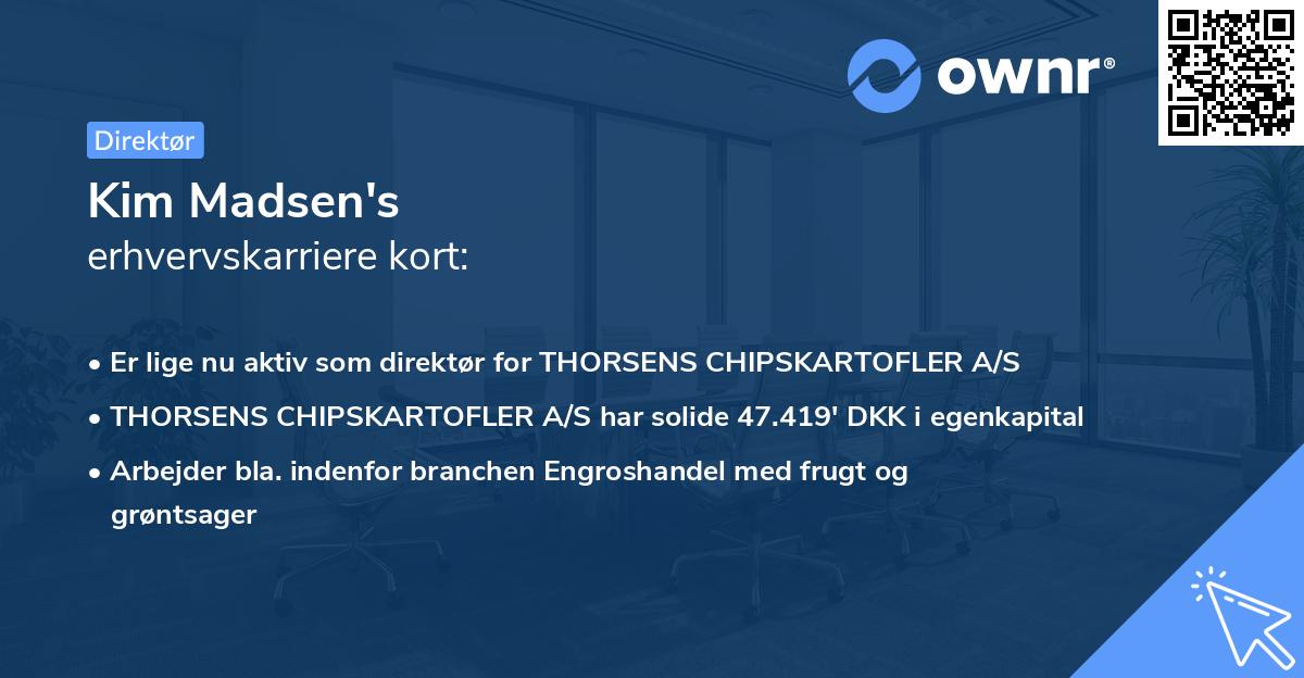 Kim Madsen's erhvervskarriere kort