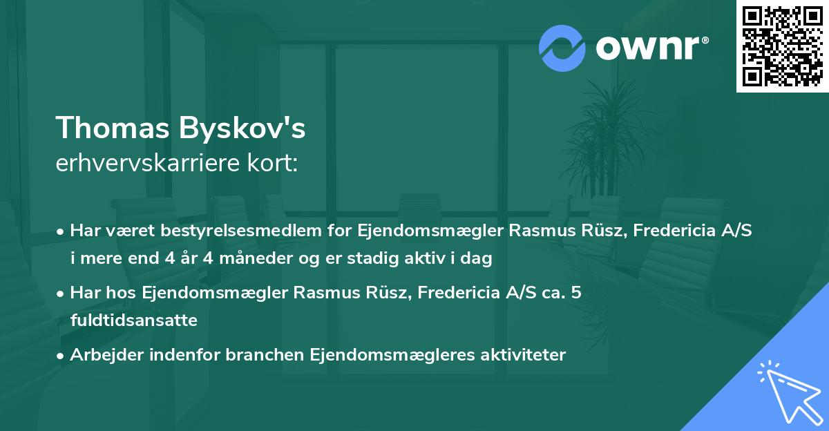 Thomas Byskov's erhvervskarriere kort