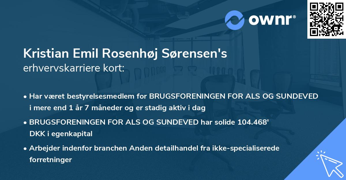 Kristian Emil Rosenhøj Sørensen's erhvervskarriere kort