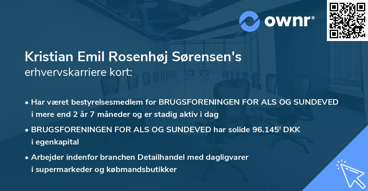 Kristian Emil Rosenhøj Sørensen's erhvervskarriere kort