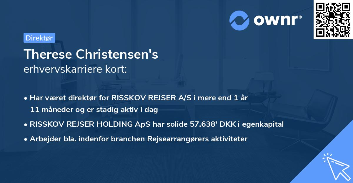 Therese Christensen's erhvervskarriere kort