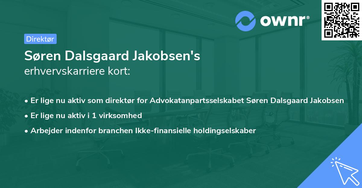Søren Dalsgaard Jakobsen's erhvervskarriere kort
