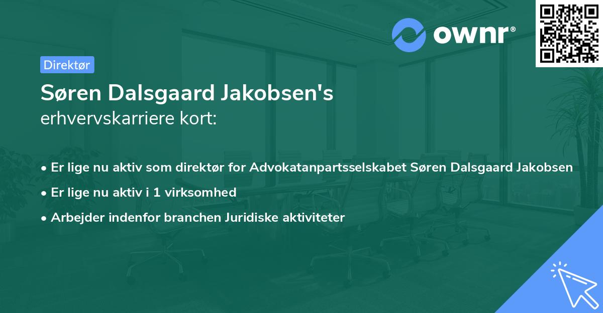 Søren Dalsgaard Jakobsen's erhvervskarriere kort