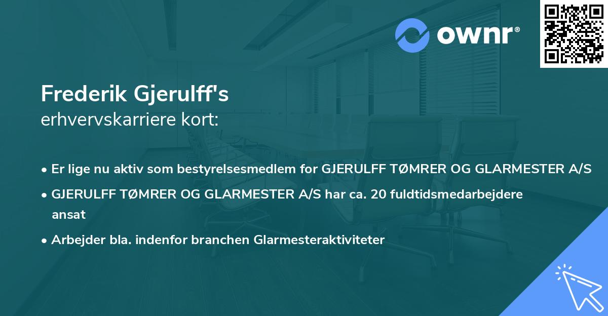 Frederik Gjerulff's erhvervskarriere kort