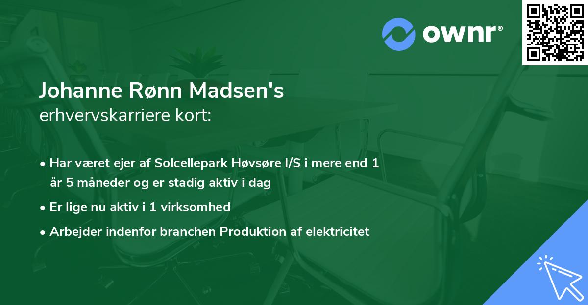 Johanne Rønn Madsen's erhvervskarriere kort
