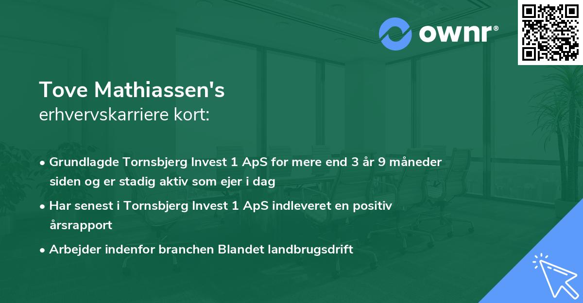 Tove Mathiassen's erhvervskarriere kort