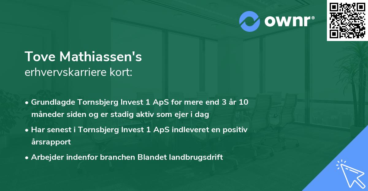 Tove Mathiassen's erhvervskarriere kort