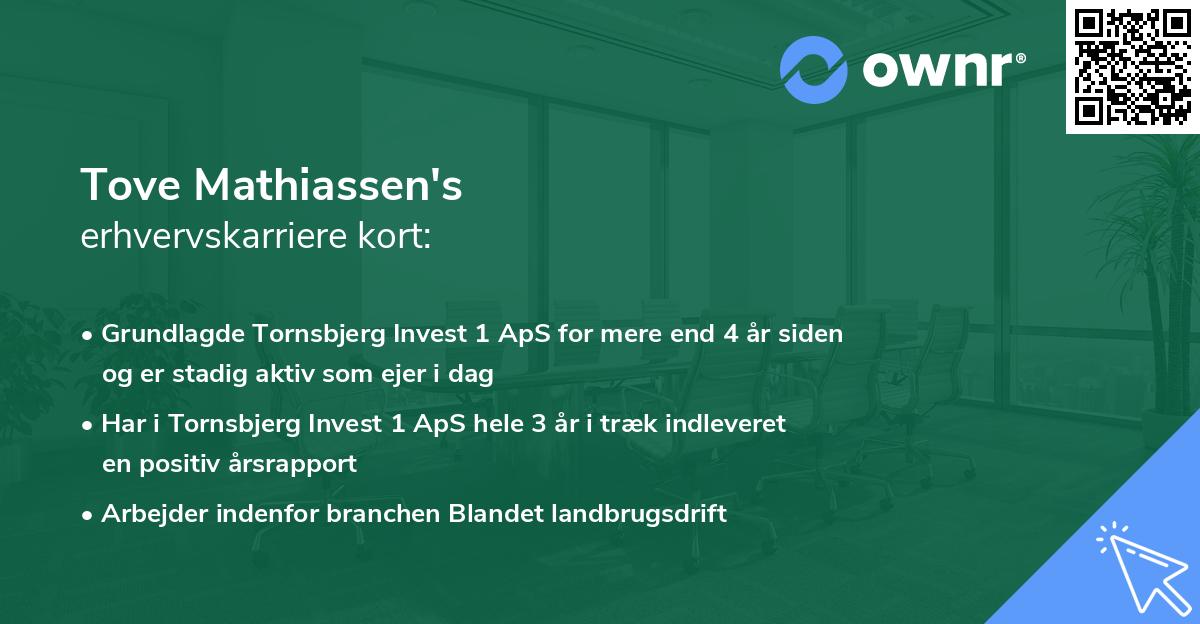 Tove Mathiassen's erhvervskarriere kort