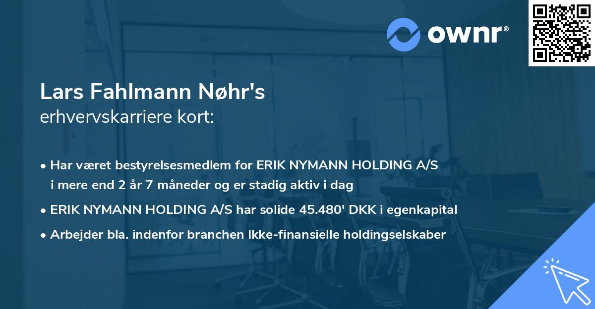 Lars Fahlmann Nøhr's erhvervskarriere kort