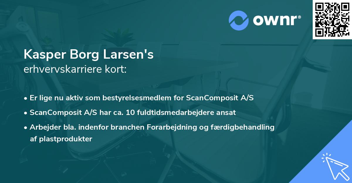 Kasper Borg Larsen's erhvervskarriere kort